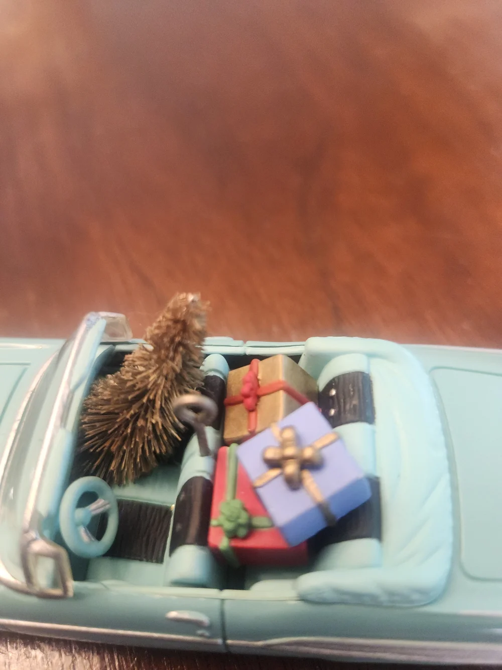 Hallmark Teal Convertible Ornament with Gifts